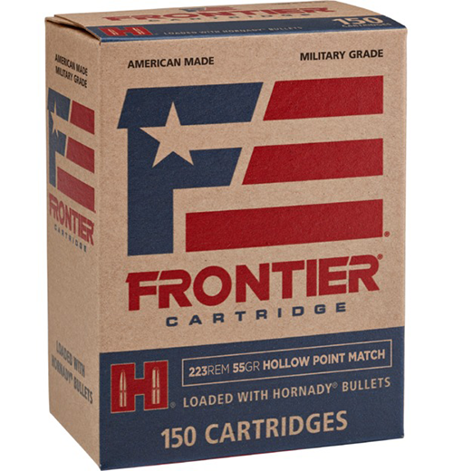 Ammunition Frontier Cartridge 1282 ft lbs 223Rem FRONTIER FR1415      223   55 HP MATCH      150/08 • Model: 1282 ft lbs